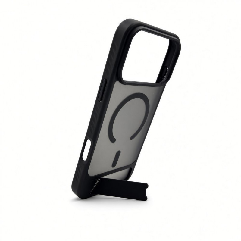Evelatus MagSafe-hoes met rubbercoating en standaard voor Apple iPhone 18 Pro Max, zwart