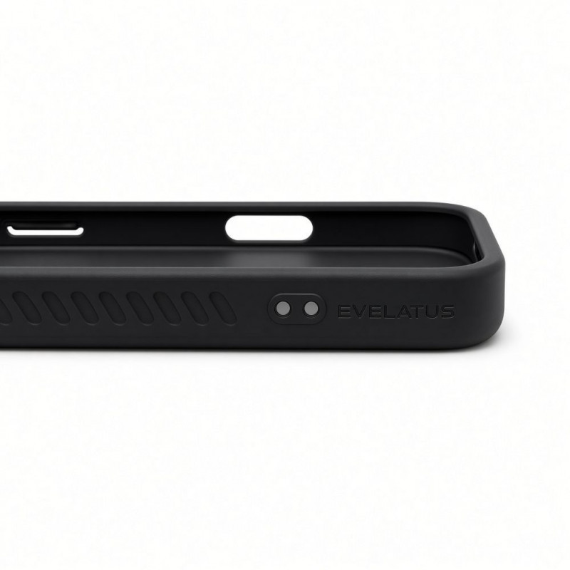 Evelatus MagSafe-hoes met rubbercoating en standaard voor Apple iPhone 18 Pro Max, zwart