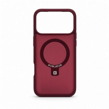 Evelatus Shield hoes met MagSafe & standaard voor Apple iPhone 18 Pro, matte ring, bordeauxrood