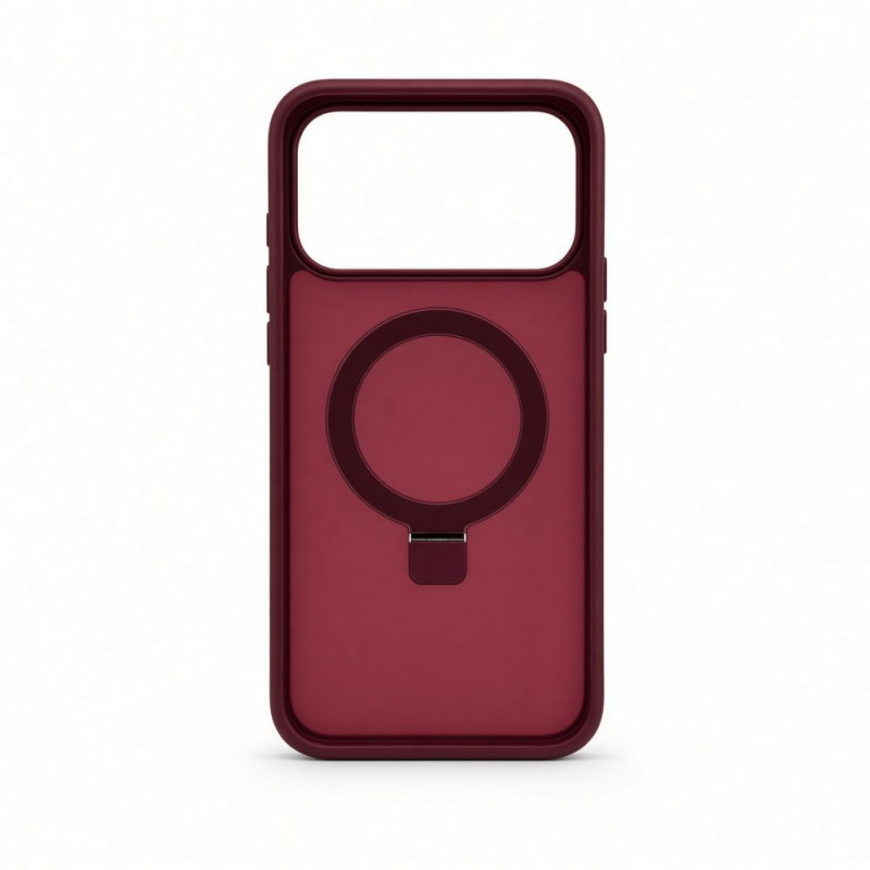 Evelatus Shield hoes met MagSafe & standaard voor Apple iPhone 18 Pro, matte ring, bordeauxrood