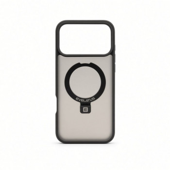 Evelatus Shield hoesje met MagSafe & standaard voor Apple iPhone 18 Pro, matte ring, rookgrijs