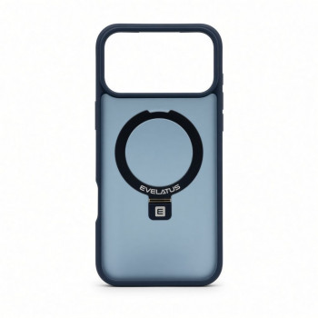 Evelatus Shield hoesje met MagSafe & standaard voor Apple iPhone 18 Pro, matte ring, marineblauw
