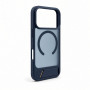 Evelatus rubber gecoat MagSafe hoesje met standaard voor Apple iPhone 18 Pro, marineblauw