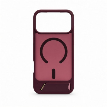 Evelatus MagSafe hoesje met rubbercoating en standaard voor Apple iPhone 18 Pro Max, bordeauxrood