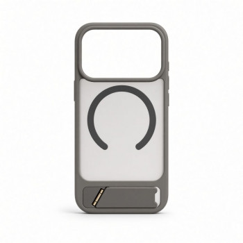 Evelatus MagSafe hoesje met rubbercoating en standaard voor Apple iPhone 18 Pro, rookgrijs
