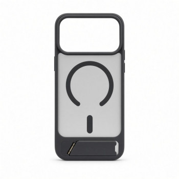 Evelatus rubber gecoat MagSafe hoesje met standaard voor Apple iPhone 18 Pro Max, rookgrijs