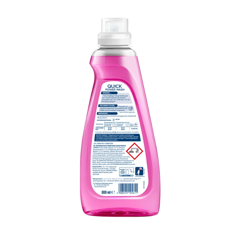 Dr.Beckmann Quick Power Wash Color Protect vloeibaar wasmiddel, 800 ml