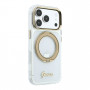Guess HC MagSafe IML Ring Stand 360 Script Metal Logo hoesje voor Apple iPhone 18 Pro, transparant