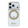 Guess HC MagSafe IML Ring Stand 360 Script Metal Logo hoesje voor Apple iPhone 18 Pro, transparant