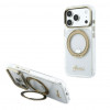 Guess HC MagSafe IML Ring Stand 360 Script Metal Logo hoesje voor Apple iPhone 18 Pro, transparant