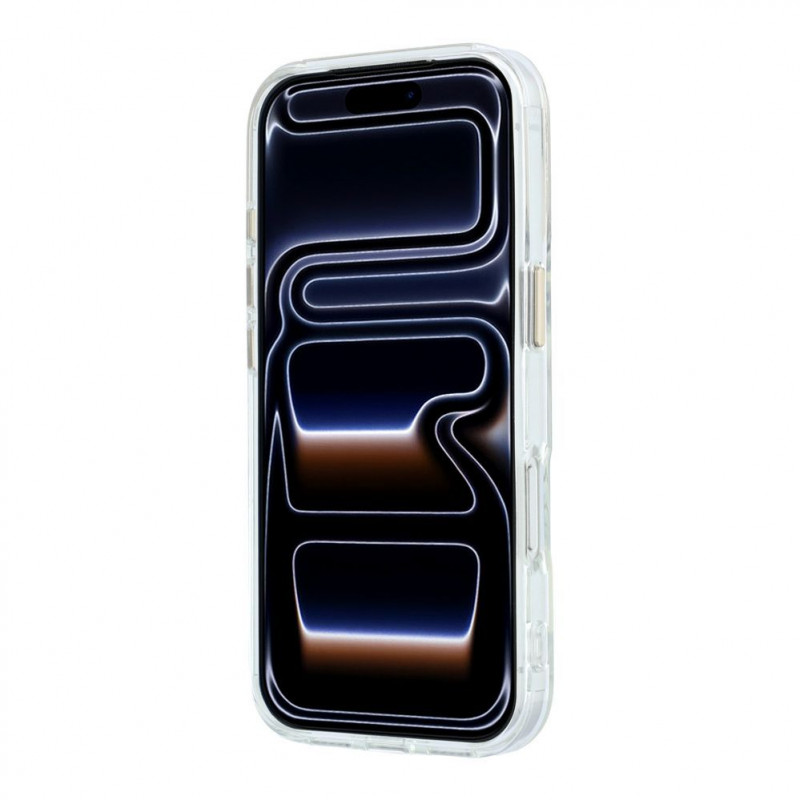 Guess HC MagSafe IML Ring Stand 360 Script Metal Logo hoesje voor Apple iPhone 18 Pro, transparant