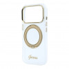 Guess HC MagSafe IML Ring Stand 360 Script Metal Logo hoesje voor Apple iPhone 18 Pro, transparant