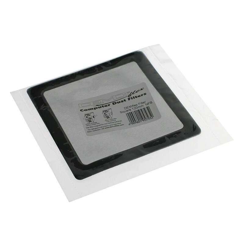DEMCiflex stoffilter 120 mm, vierkant, zwart (129,4 x 129,4 mm)