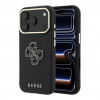 Guess SW gegraind PU- & groot resin-logo case voor Apple iPhone 18 Pro, zwart
