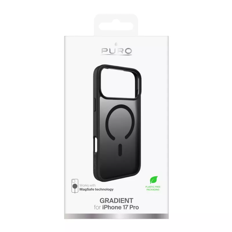 Puro Gradient – hoesje voor iPhone 17 Pro, compatibel met MagSafe (zwart)