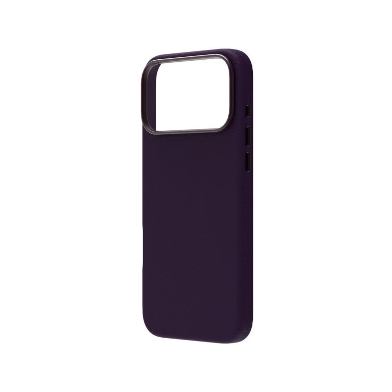 Just Must JM lederen hoes met MagSafe voor iPhone 18 Pro Max, paars