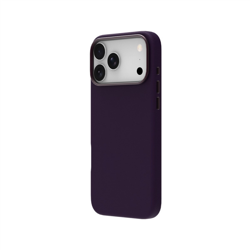 Just Must JM lederen hoes met MagSafe voor iPhone 18 Pro, paars