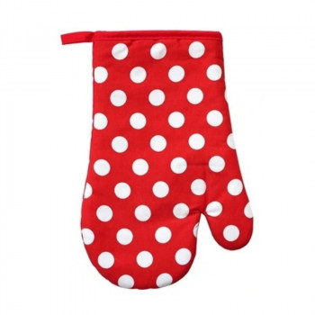 Asi Collection hittebeschermende handschoen rood met witte stippen