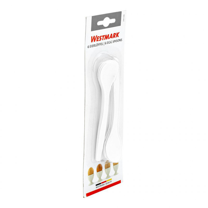 Westmark eierlepels, 6-delige set, 14,5 cm, wit kunststof