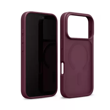 Crong Matte Magnetic MagSafe hoes voor iPhone 18 Pro / 17 Pro, bordeauxrood