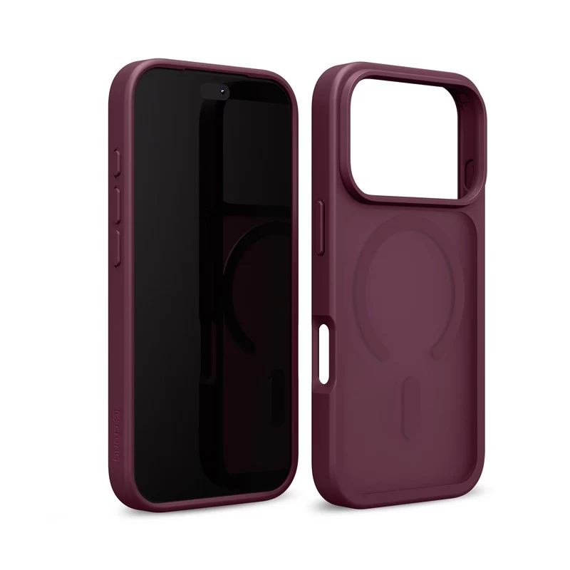 Crong Matte Magnetic MagSafe hoes voor iPhone 18 Pro / 17 Pro, bordeauxrood