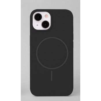iLike Apple iPhone 15 Soft Touch siliconen hoesje met magneet, zwart