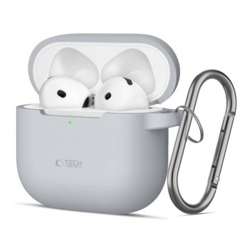 Tech-Protect Crayon Silicone Hook hoesje voor Apple AirPods 4, grijs