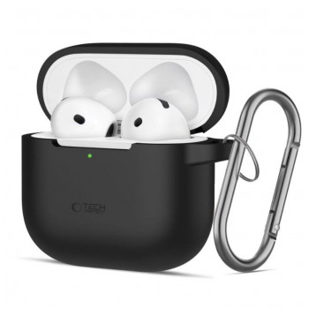 Tech-Protect Silicone Hook hoesje voor Apple AirPods 4, zwart