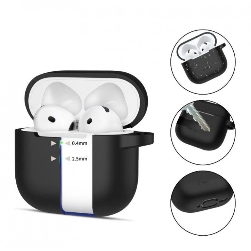 Tech-Protect Silicone Hook hoesje voor Apple AirPods 4, zwart