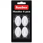 Sauber ovale haakjes, 4 st., 2,3x4 cm, wit