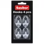 Sauber ovale haakjes, 4 st., 2,3x4 cm, transparant