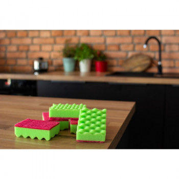 YORK afwasspons Wave 4+1 stuks 10x7x3cm