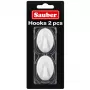 Sauber ovale haken, 3 x 4,7 cm, wit, 2 stuks