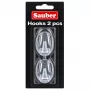 Sauber ovale haken, 2 stuks, 3 x 4,7 cm, transparant