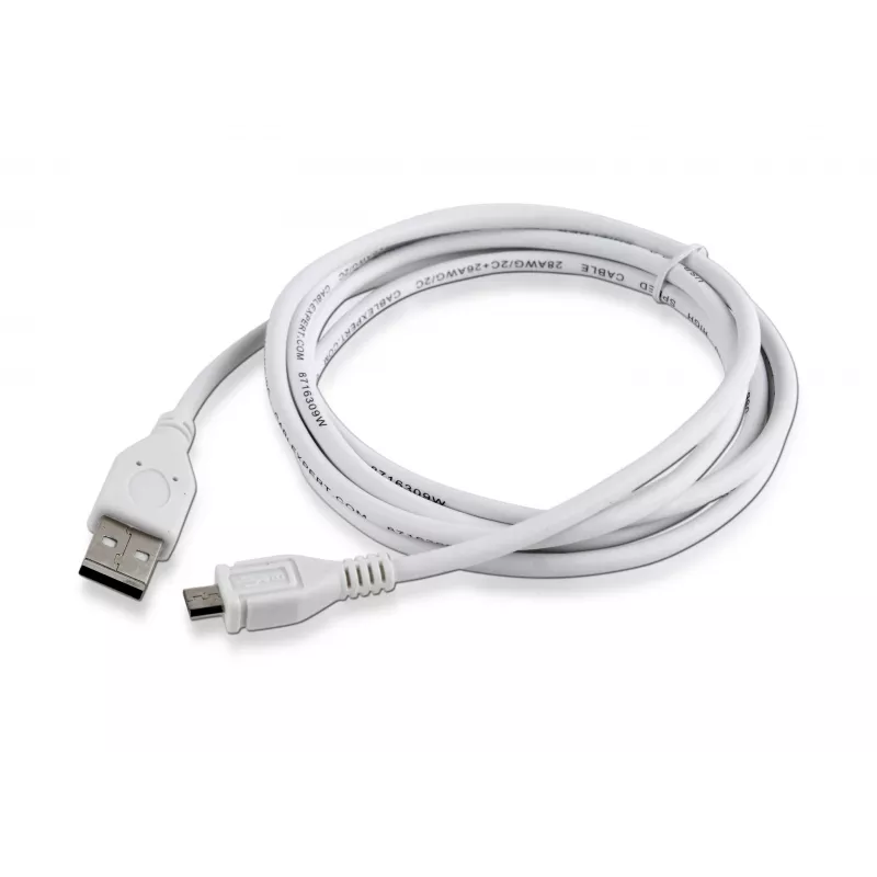 Gembird CCP-mUSB2-AMBM-6-W USB 2.0 A naar Micro-USB B kabel, 1,8 m, wit