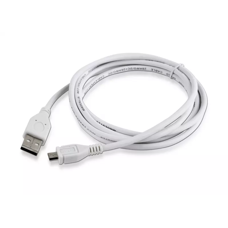 Gembird CCP-mUSB2-AMBM-6-W USB 2.0 A naar Micro-USB B kabel, 1,8 m, wit