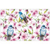Asi Collection placemat, 43,5 x 28 cm, patroon met blauwe vogels
