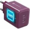 Forcell F-Energy GaN III VT-60 60W PD QC 4.0+ 2x USB-C bordeauxrode voeding + USB-C-kabel