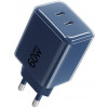 Forcell F-Energy GaN III VT-60 60W PD QC 4.0+ 2x USB-C voeding marineblauw + USB-C-kabel