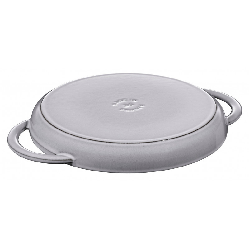 STAUB ronde grillpan van gietijzer met twee handgrepen 40509-522-0 - grafiet 26 cm