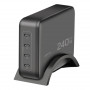 Logilink USB-C bureau-oplader, 240 W, GaN, 4-poorts, 4x USB-C (PD), zwart