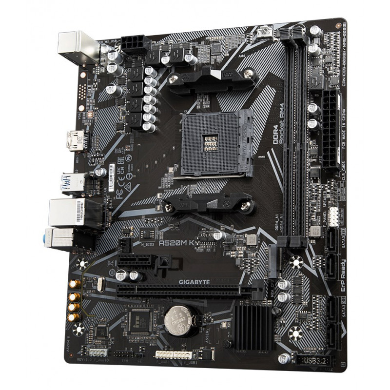 Gigabyte A520M K moederbord, AMD A520, AM4, mATX
