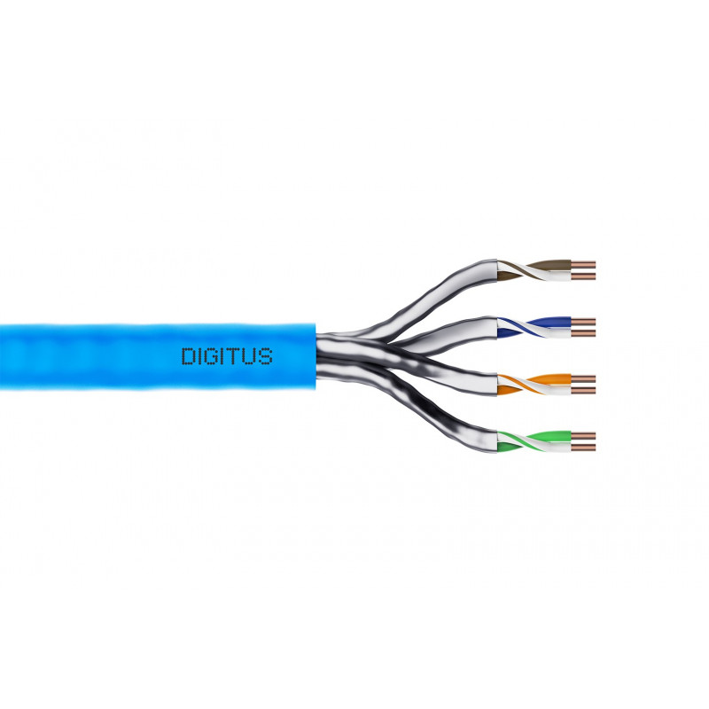 Digitus Cat6a U/FTP installatiekabel, 100 m, blauw, LSZH, simplex