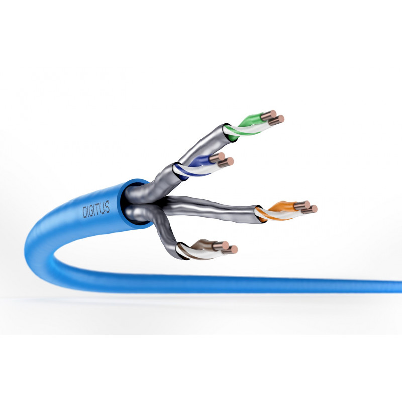 Digitus Cat6a U/FTP installatiekabel, 100 m, blauw, LSZH, simplex