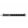 Digitus DN-95432 19 inch rack-PDU, 6x Schuko, 2 m kabel, Schuko-stekker, 16 A, overspanningsbeveiliging en filter