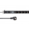 Digitus DN-95432 19 inch rack-PDU, 6x Schuko, 2 m kabel, Schuko-stekker, 16 A, overspanningsbeveiliging en filter