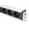 Digitus DN-95432 19 inch rack-PDU, 6x Schuko, 2 m kabel, Schuko-stekker, 16 A, overspanningsbeveiliging en filter