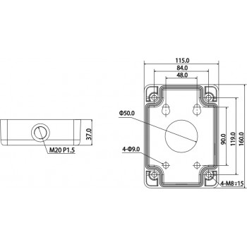 Miton MT-P120 aluminium aansluitdoos voor camerahouders