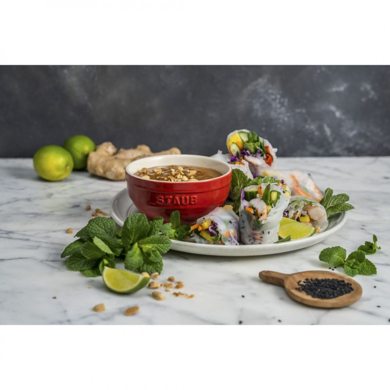 Staub Ceramique schaalset 0,4 L rond keramiek rood 4 stuks