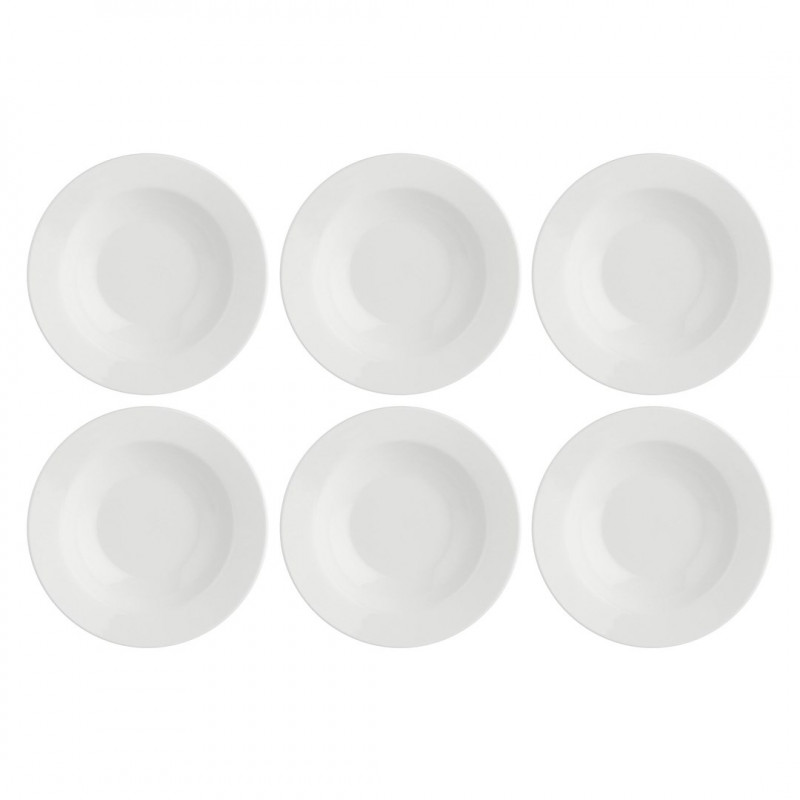 La Porcellana Bianca Essenziale soepborden met rand, 6-delige set, 23 cm
